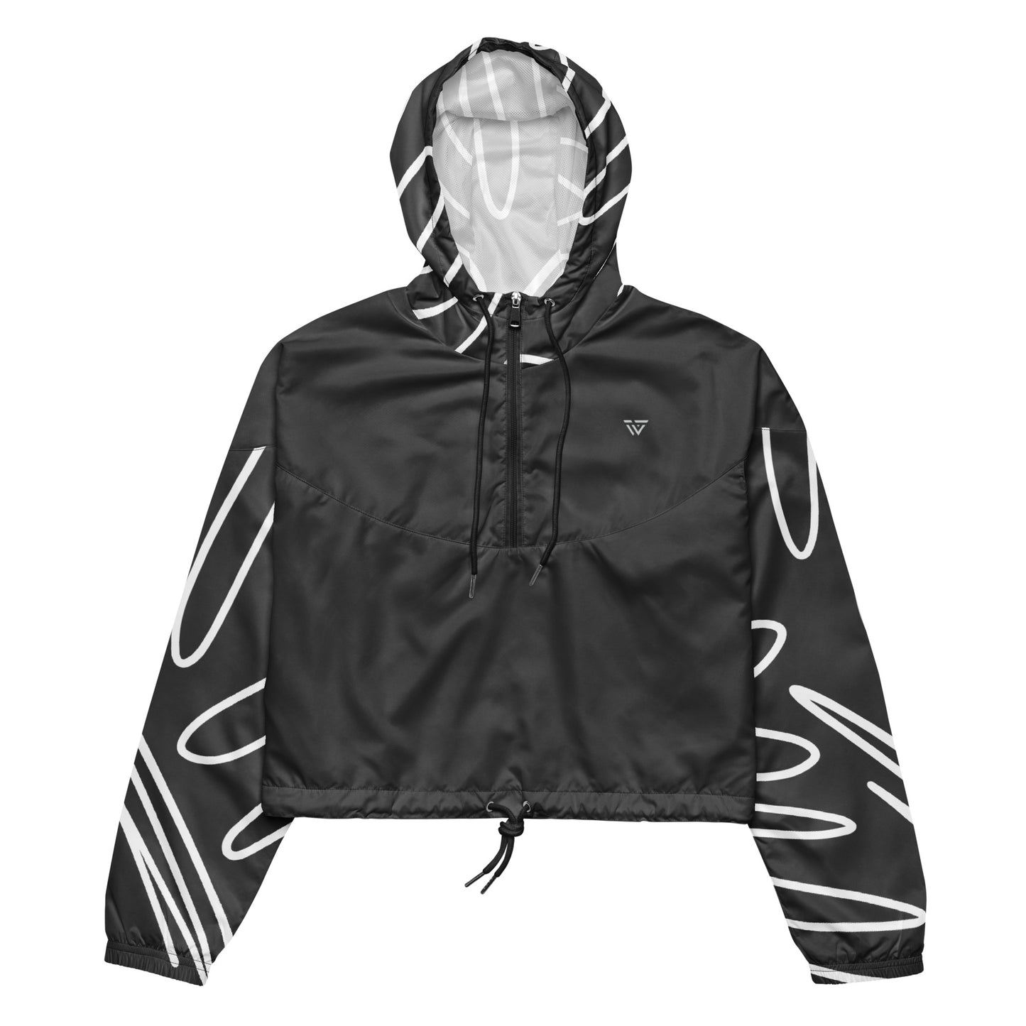 Statement Cropped Windbreaker - Black