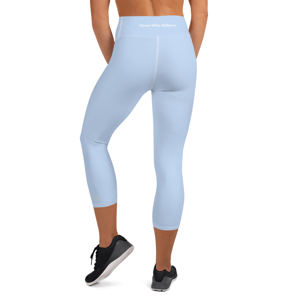 Statement 3/4 Yoga Leggings - Light Blue