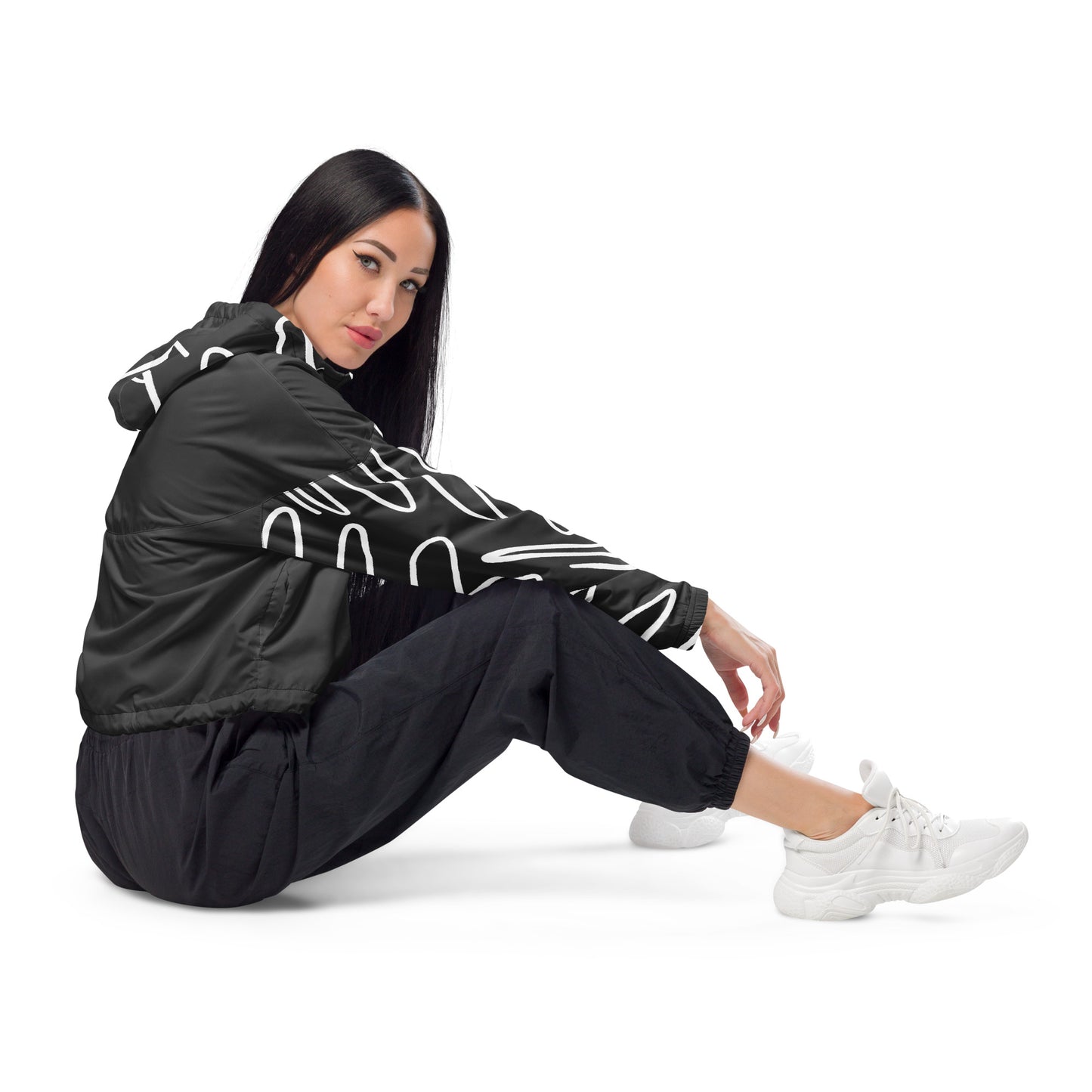 Statement Cropped Windbreaker - Black