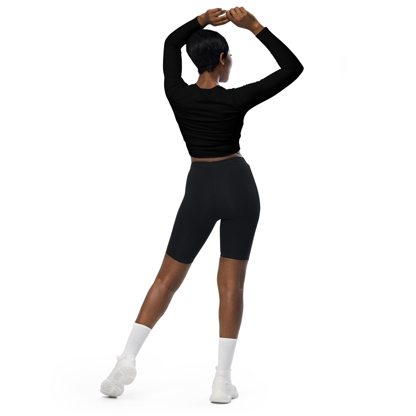Staple Long-Sleeve Crop Top - Black