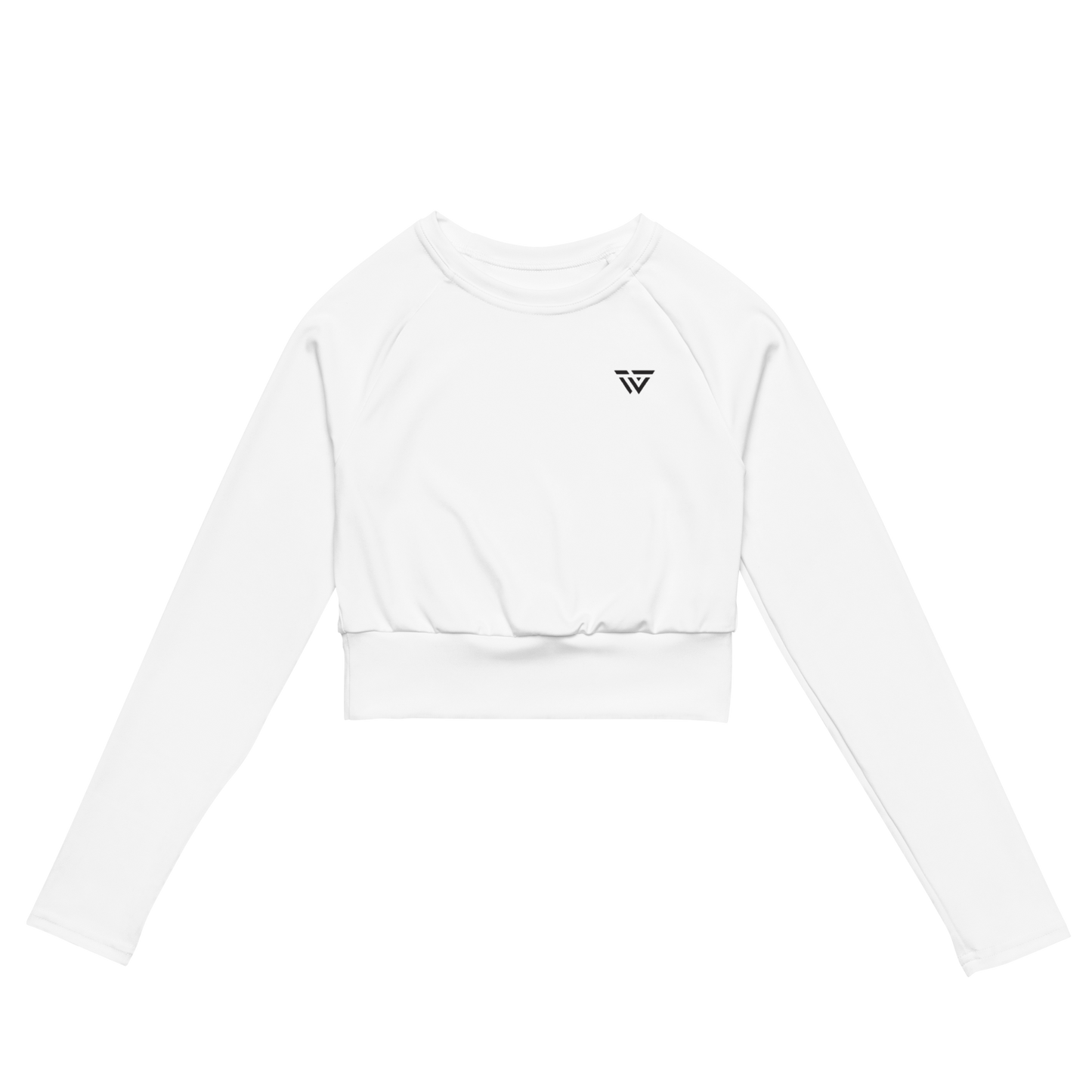 Staple Long-Sleeve Crop Top - White