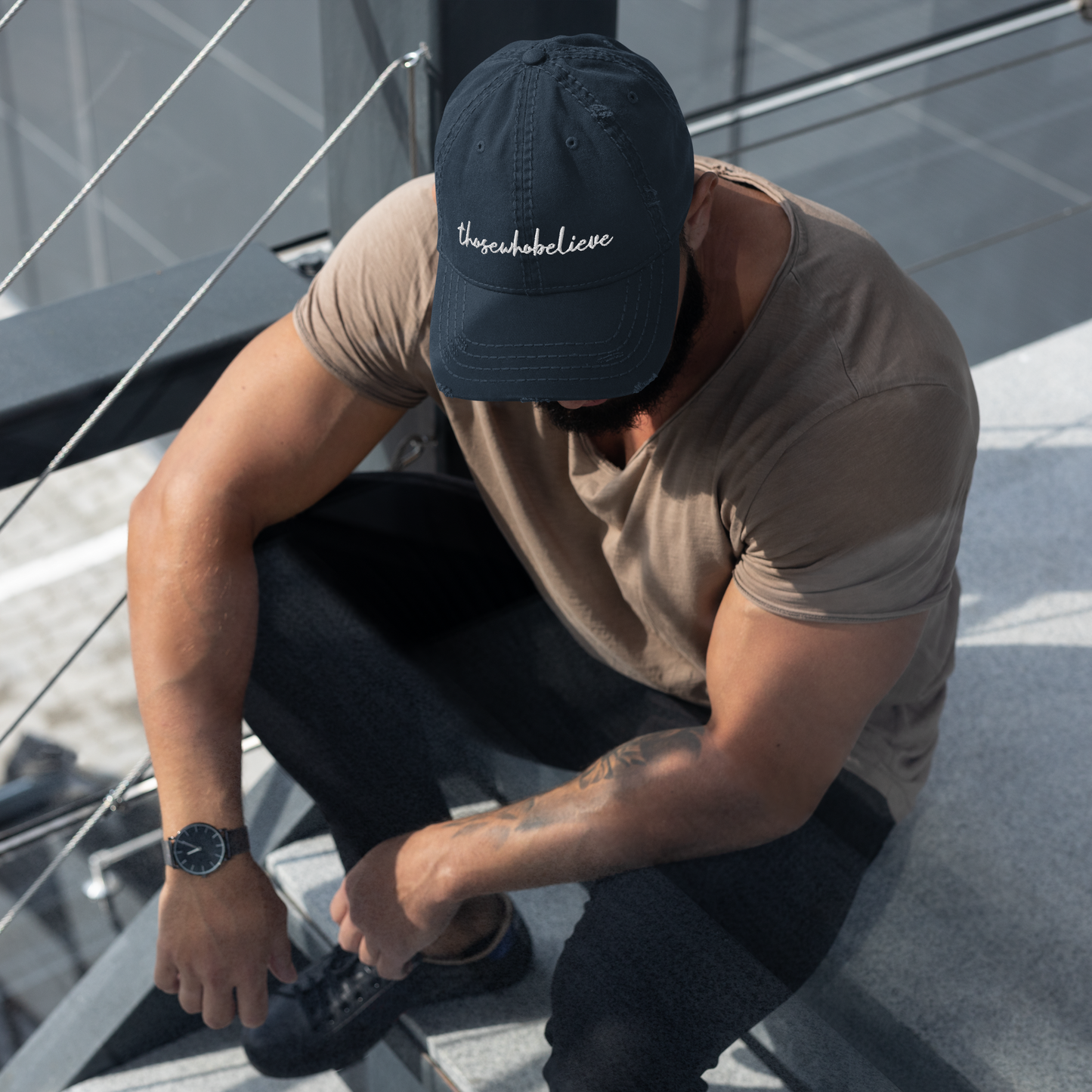 Signature Distressed Hat